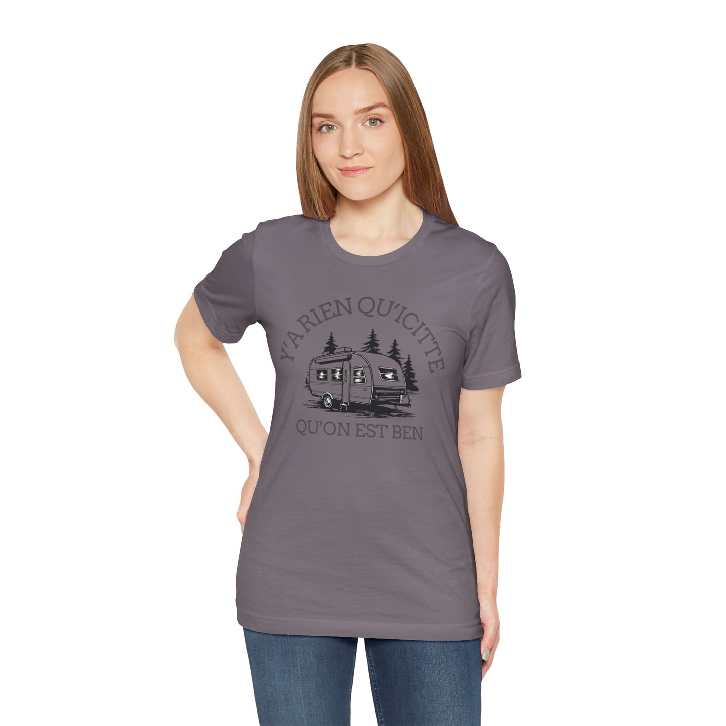 Camping Adventure Unisex Tee - 'Y A RIEN QU'ICITTE' - Crée_ation Nature DC