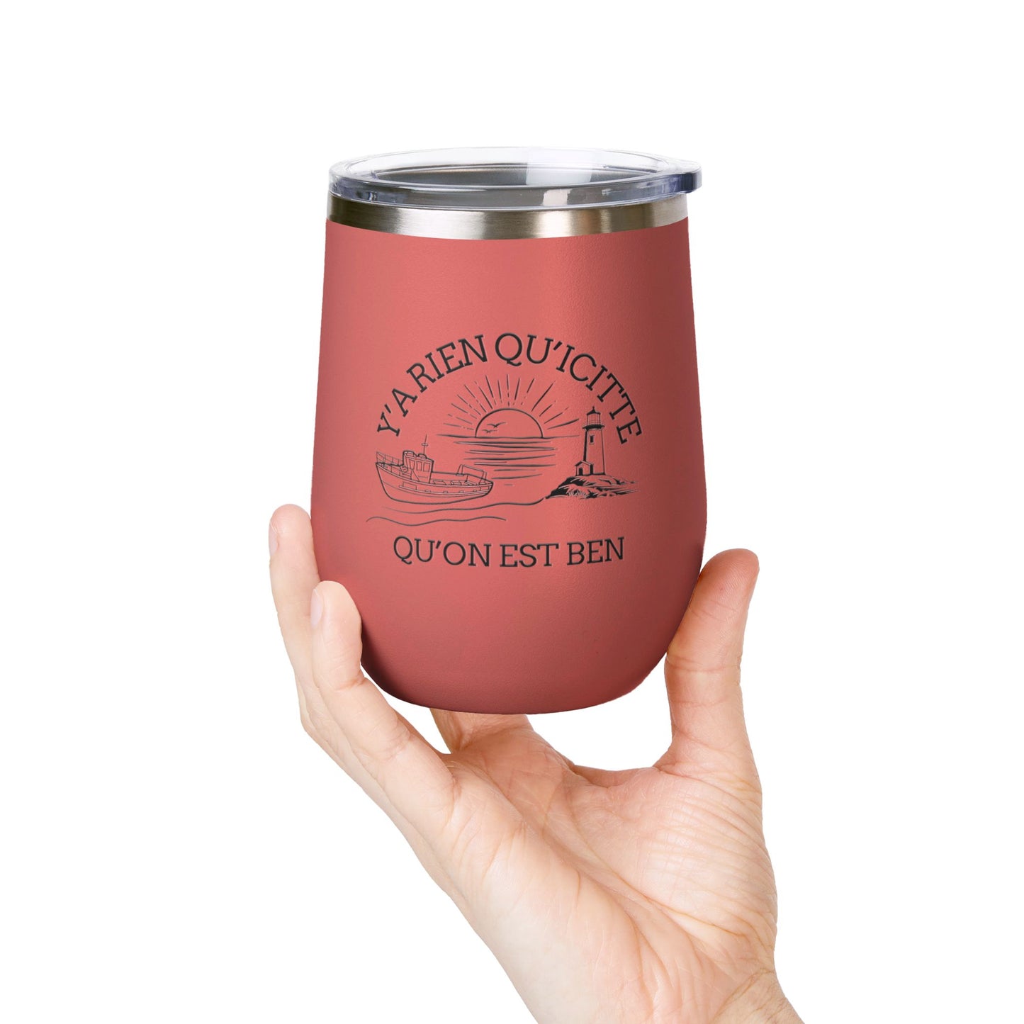 Chic Wine Tumbler - 12oz Inspirational Travel Mug with Nautical Design - Crée_ation Nature DC