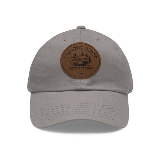 Casual Dad Hat with Leather Patch - "La Rien Qu'Quitte" - Crée_ation Nature DC