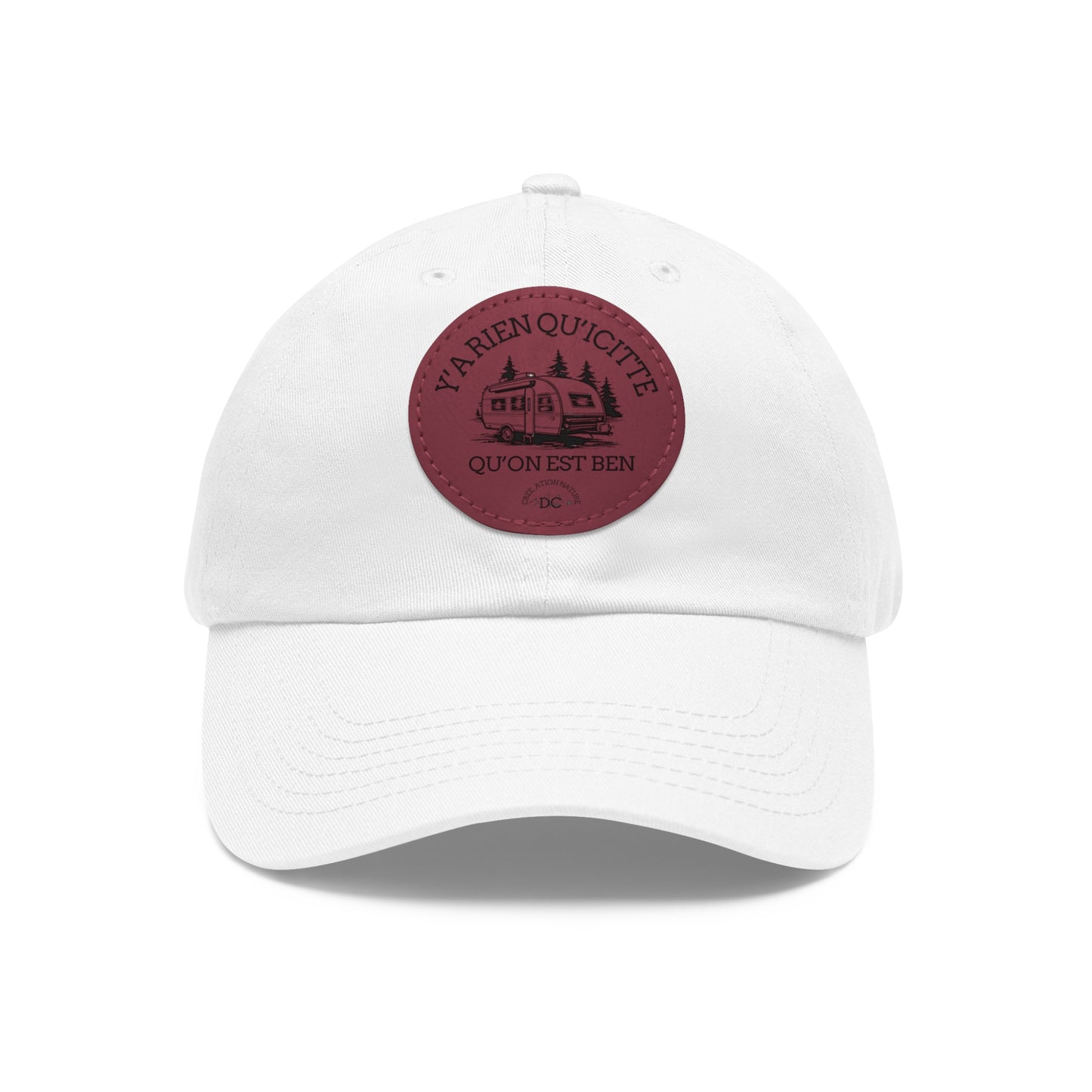 Casual Dad Hat with Leather Patch - "La Rien Qu'Quitte" - Crée_ation Nature DC