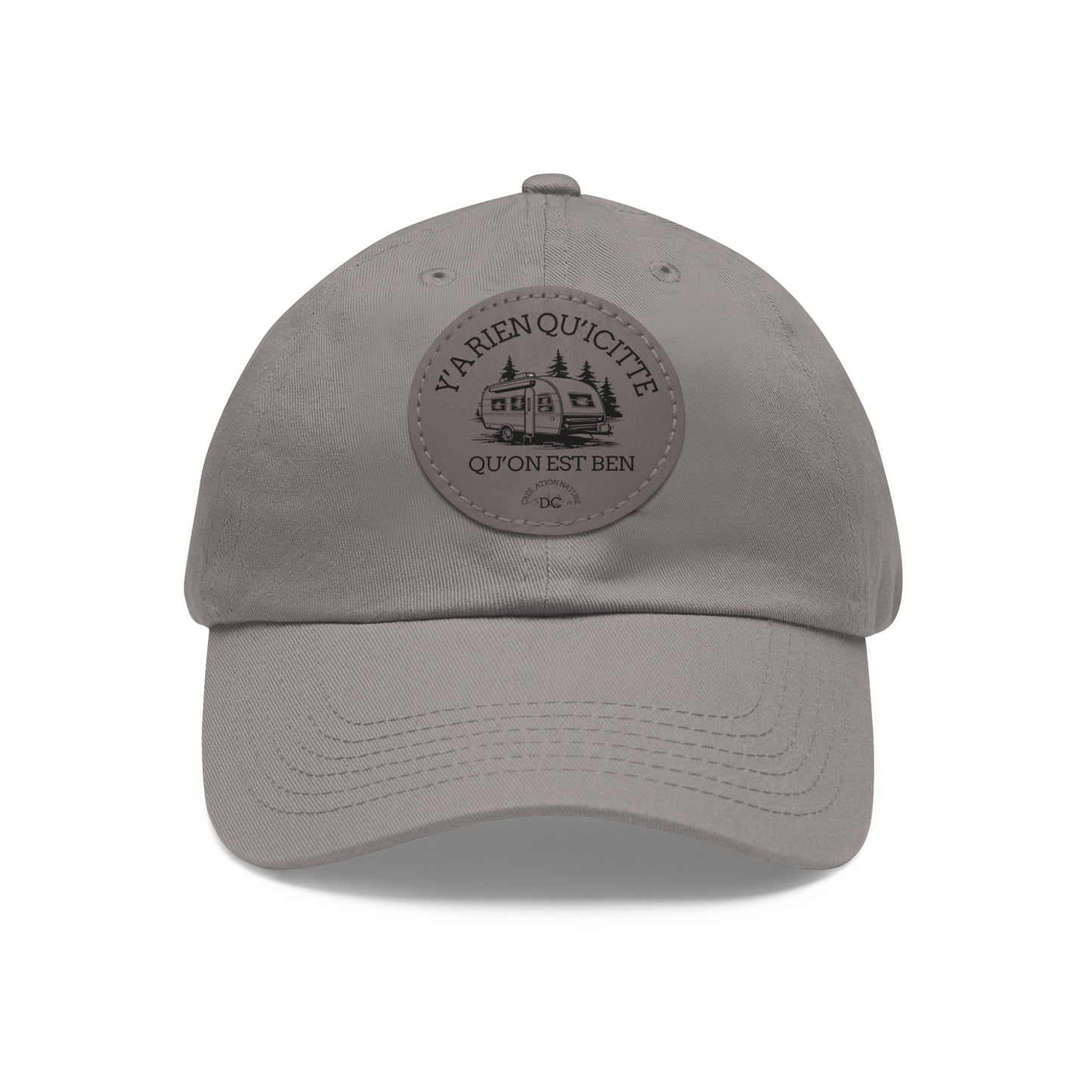 Casual Dad Hat with Leather Patch - "La Rien Qu'Quitte" - Crée_ation Nature DC