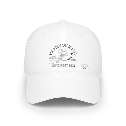 Casual Red Baseball Cap - "Y'A RIEN QU'Y'ACITTE" Inspirational Design - Crée_ation Nature DC