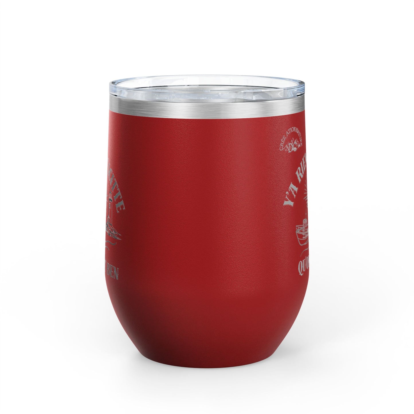 Vintage-Inspired Wine Tumbler - 12oz "Ya Rien Qu'citte" With Nautical Theme -Crée_ation Nature DC