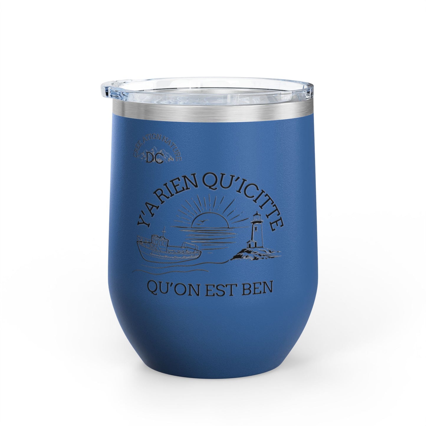 Chic Wine Tumbler - 12oz Inspirational Travel Mug with Nautical Design - Crée_ation Nature DC