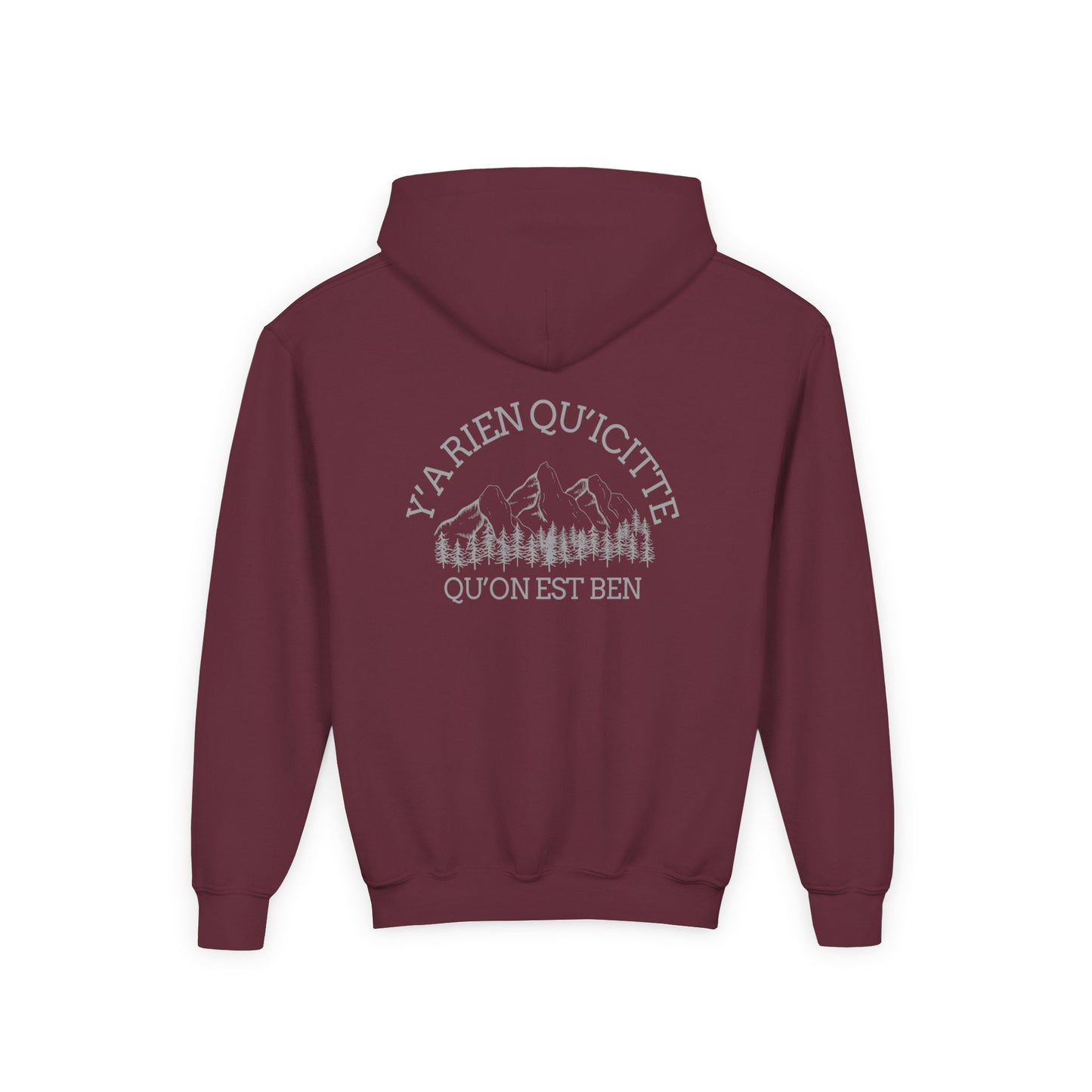 Youth Heavy Blend Hooded Sweatshirt - 'Creation Nature' & 'Ya Rien Quitté' Nature Inspired Design Crée_ation Nature DC