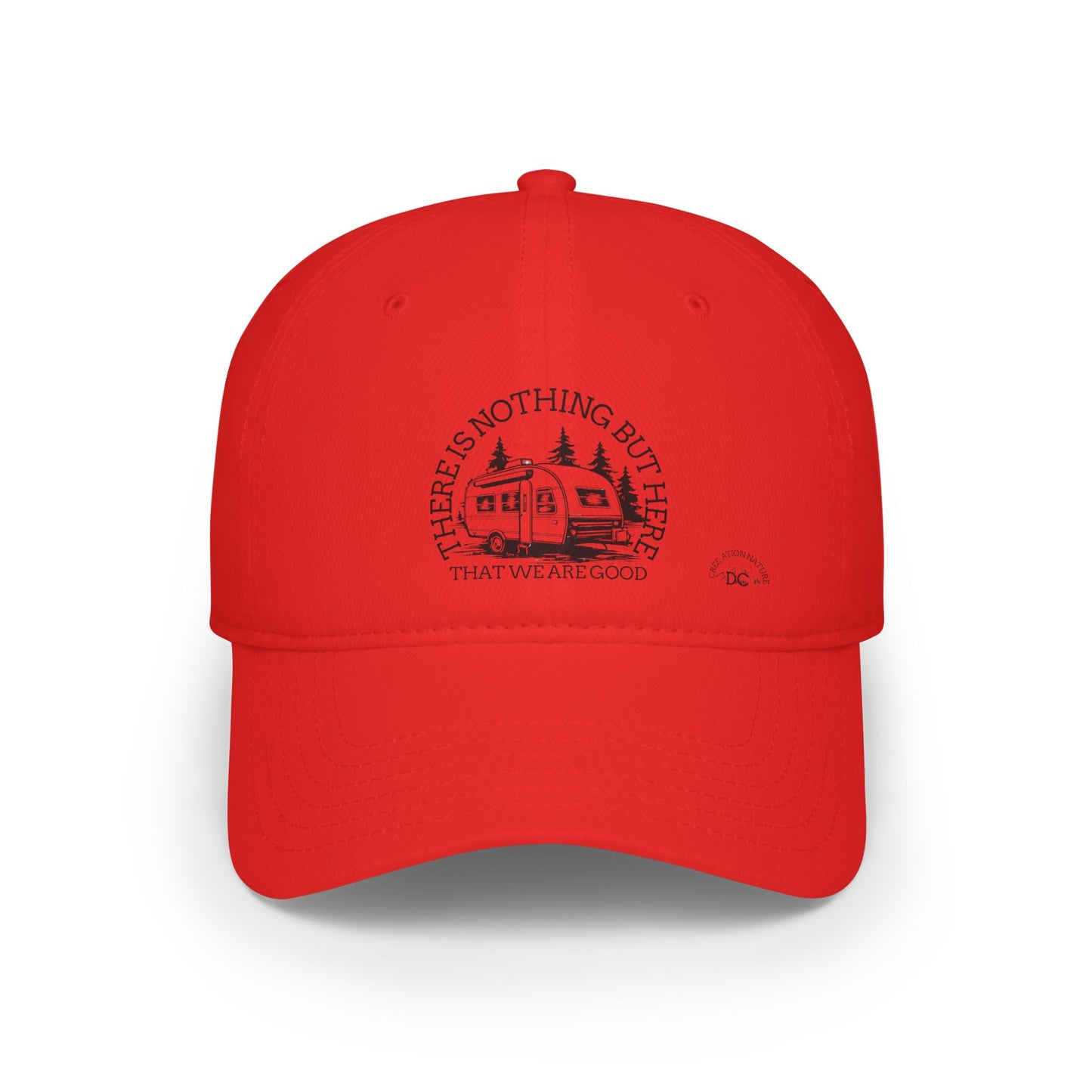 Casquette Adventure Awaits Baseball Cap - ‘There is Nothing But Here’ Red Cap for Outdoor Lovers - Crée_ation Nature DC