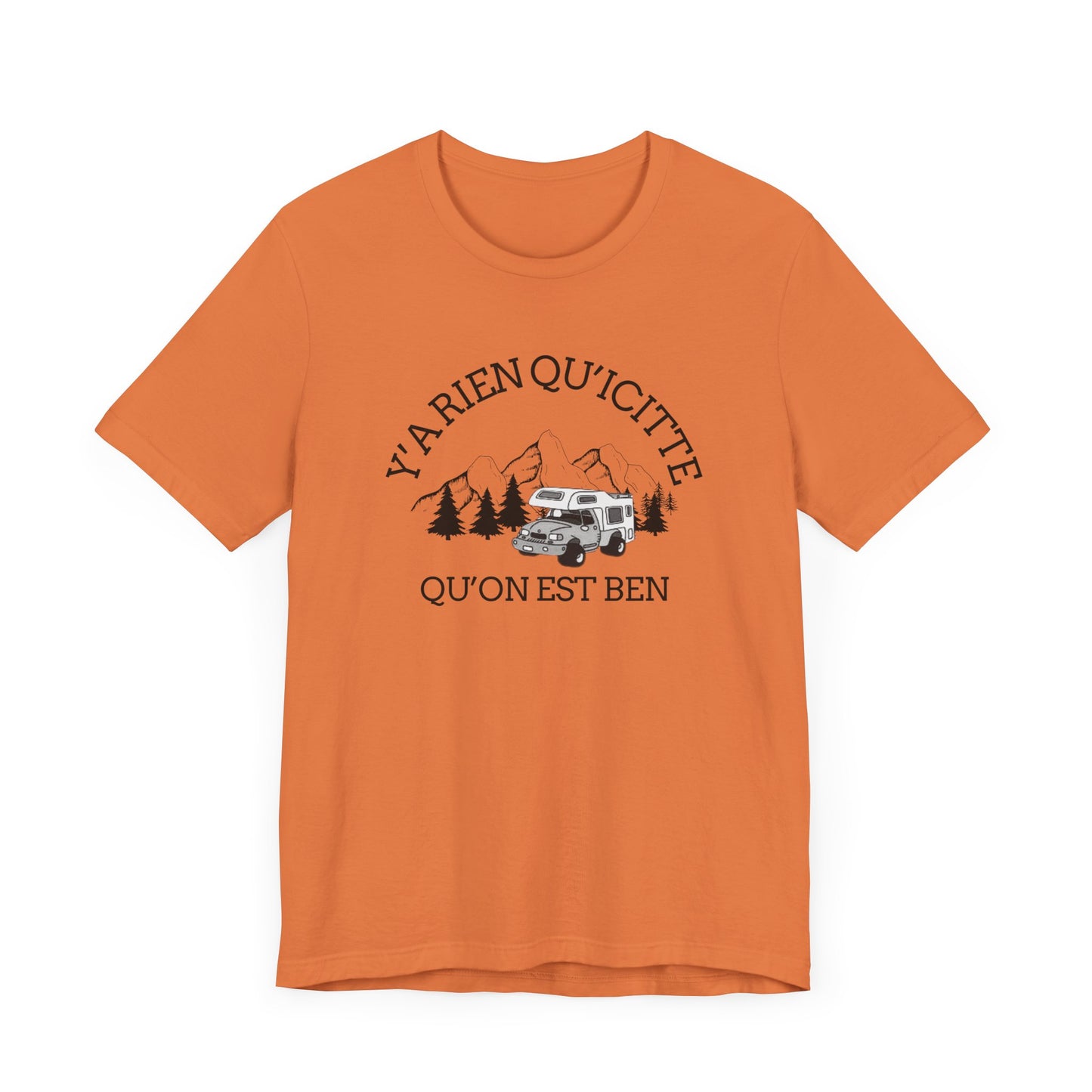 Adventure Spirit Unisex Short Sleeve Tee – 'Y'a Rien Qu'Icitte' Design-Crée_ation Nature DC