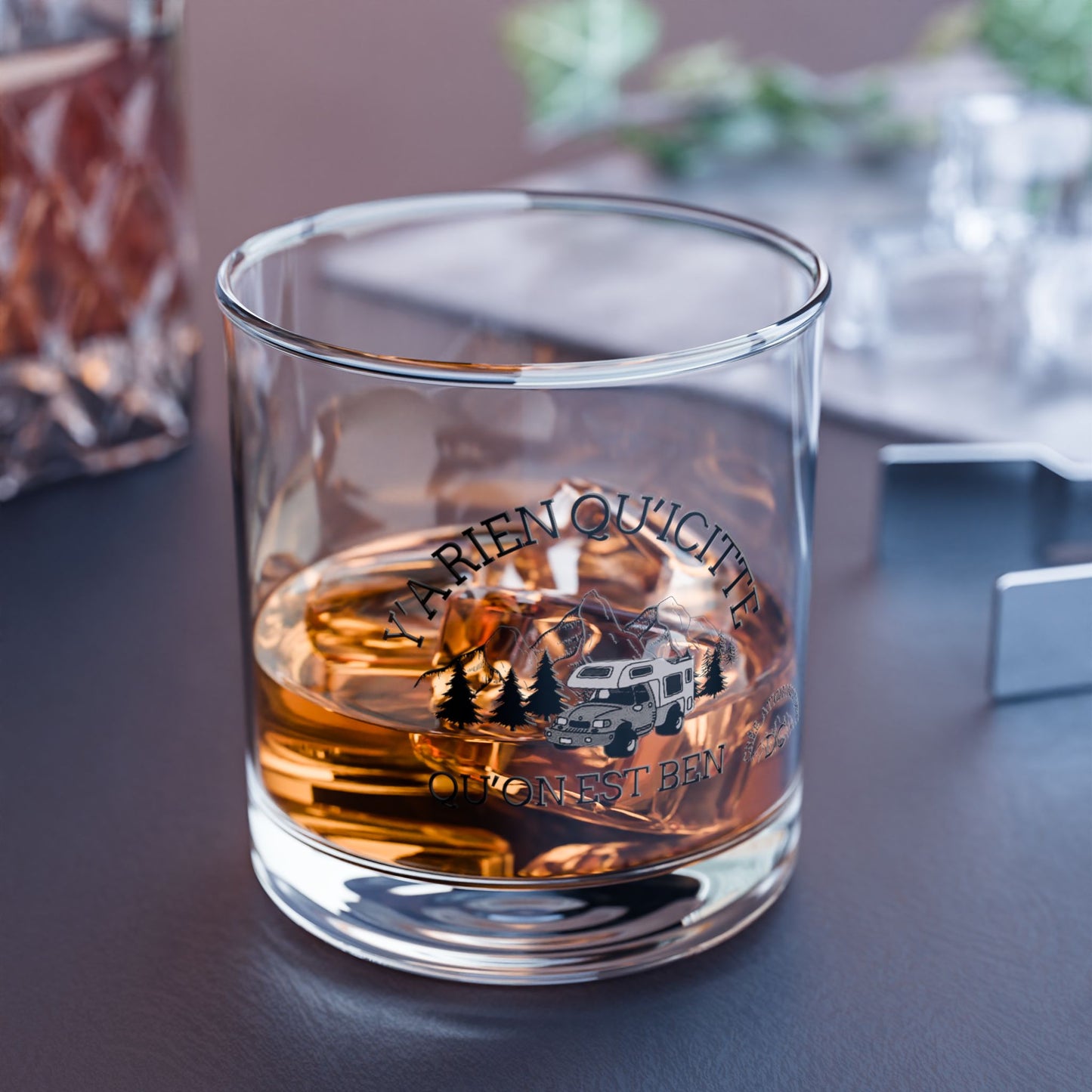 verre Rocks - Adventure Rocks Glass - 10oz with 'Y'a rien qu'icitte, qu'on est ben' Design- Crée_Ation Nature DC
