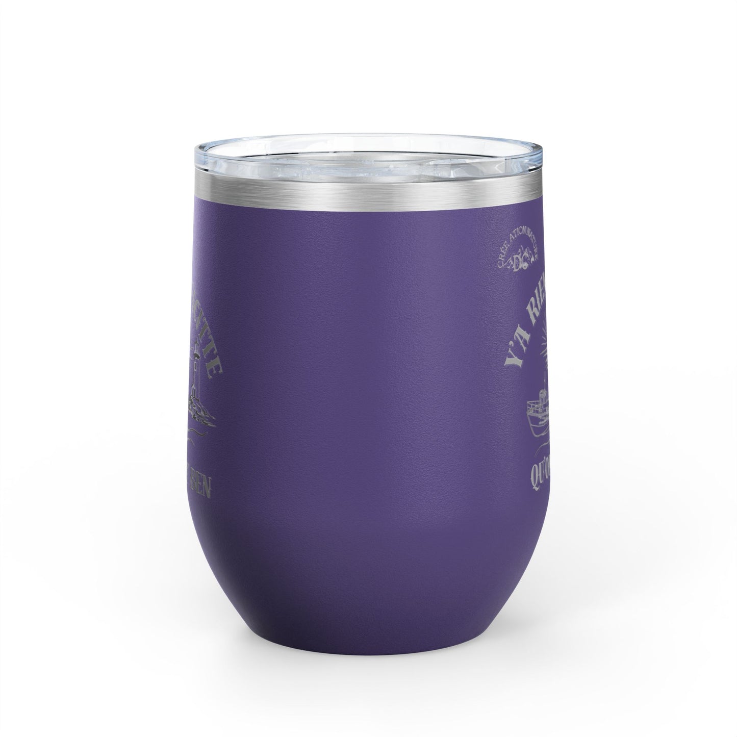 Vintage-Inspired Wine Tumbler - 12oz "Ya Rien Qu'citte" With Nautical Theme -Crée_ation Nature DC
