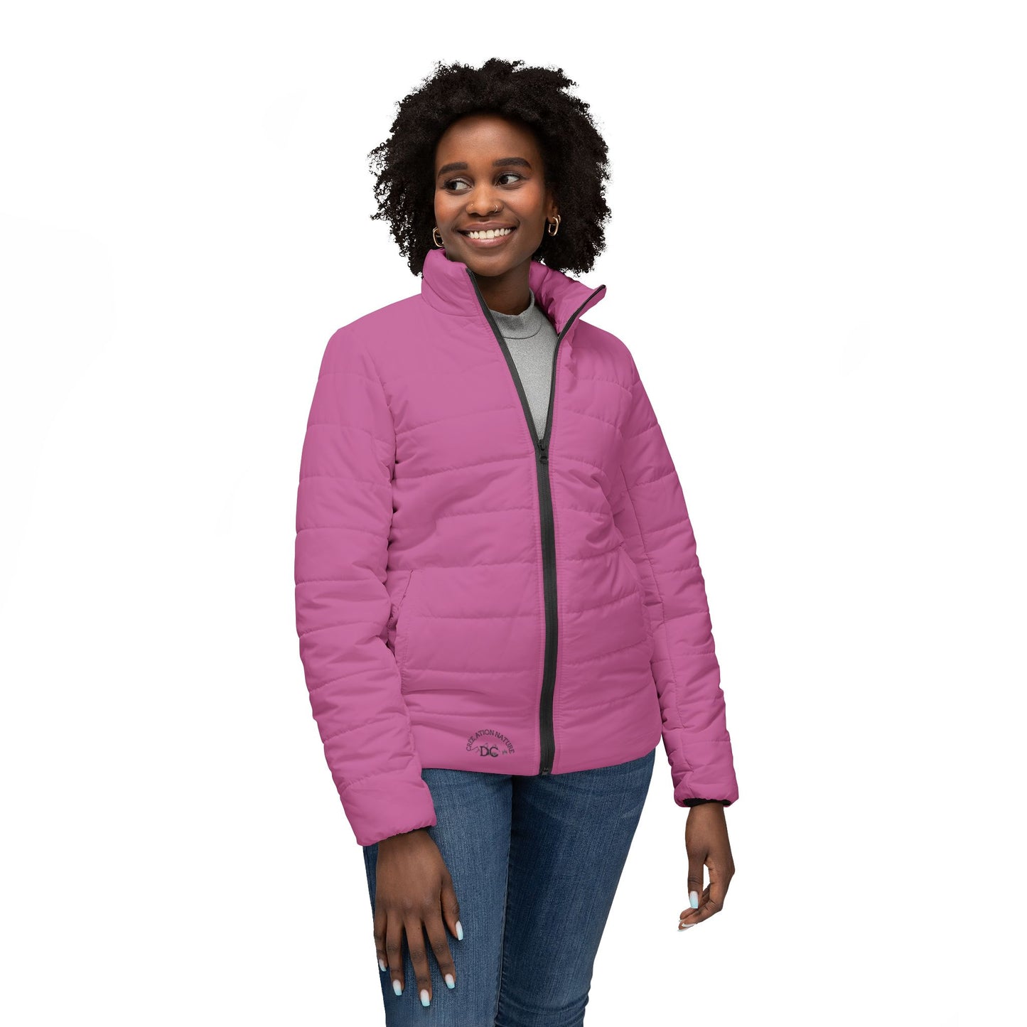 Women’s Cozy Puffer Jacket with Outdoor Adventure Design- Crée_ation Nature DC