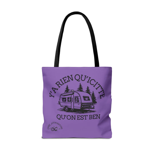 sac fourre-tout - "Y'a Rien Qu'icitte Qu'on Est Ben" Adventure Design - Crée_Ation Nature DC