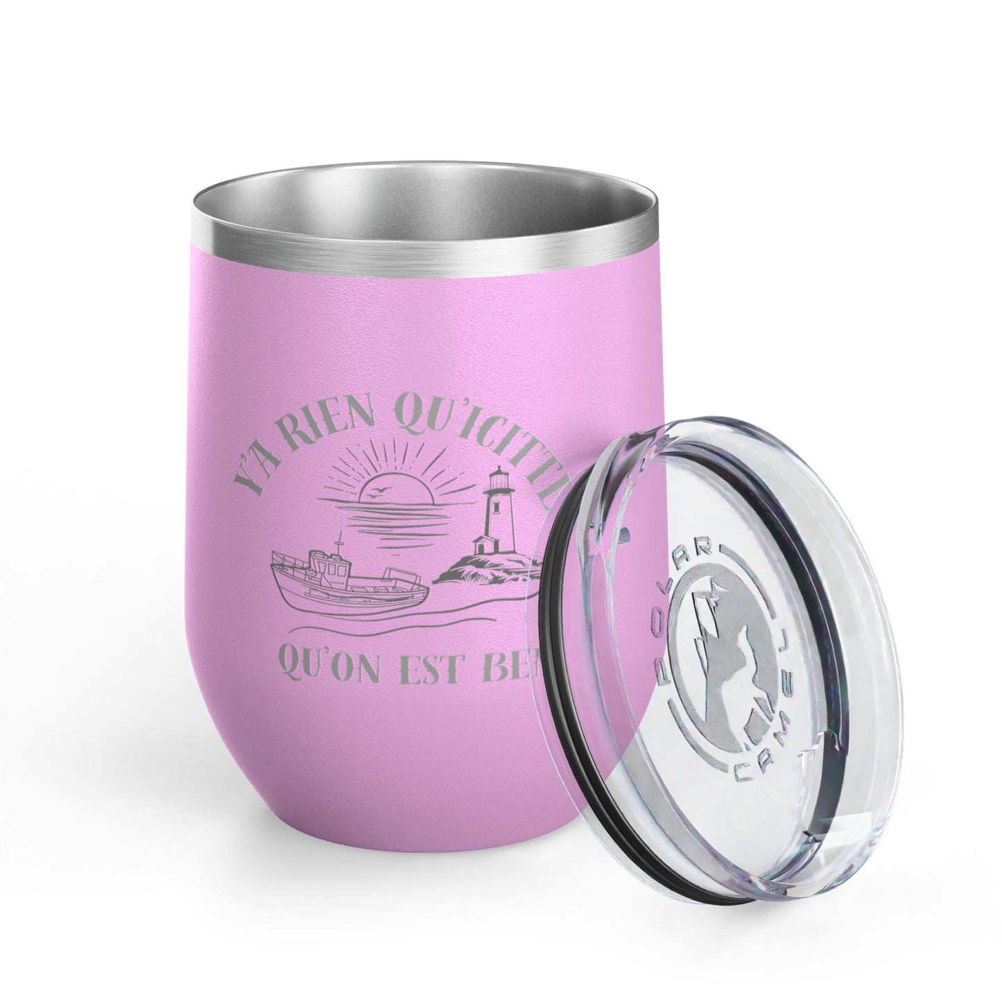 Vintage-Inspired Wine Tumbler - 12oz "Ya Rien Qu'citte" With Nautical Theme -Crée_ation Nature DC
