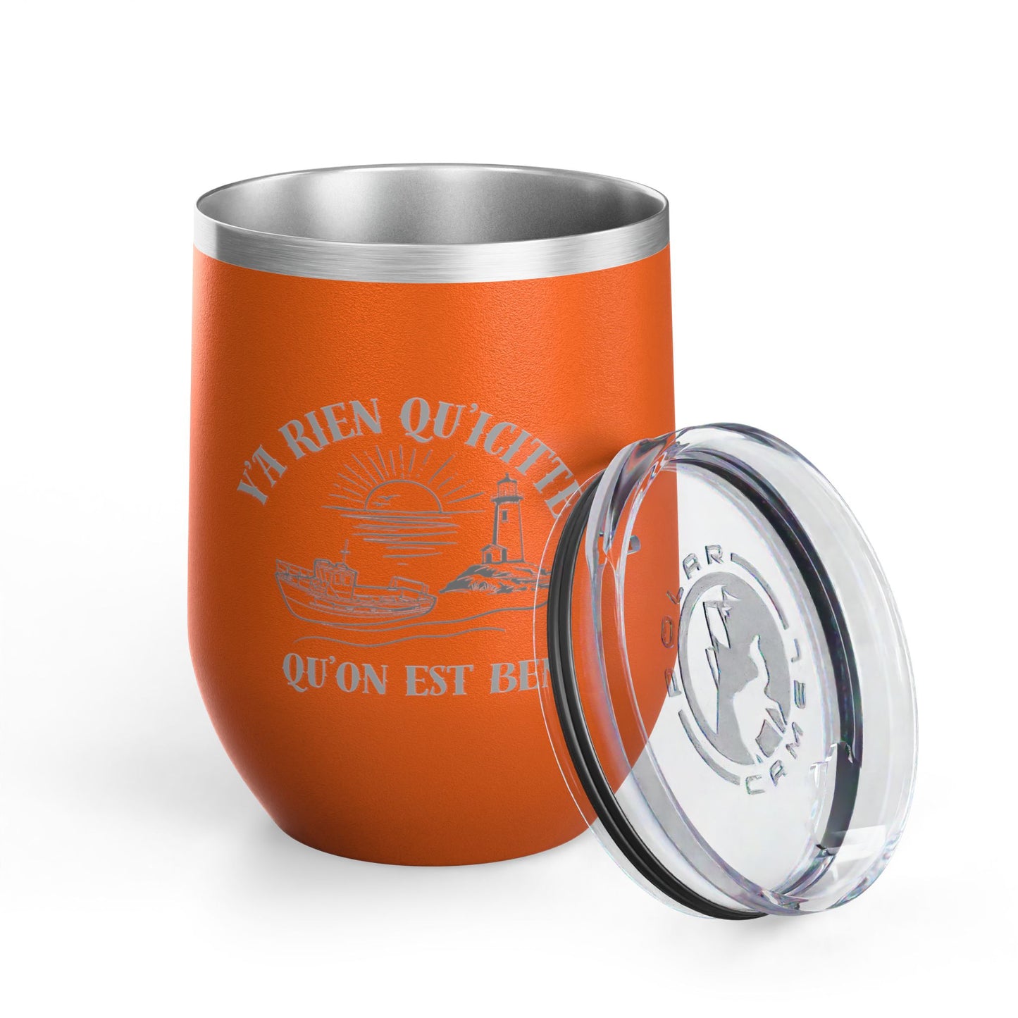 Vintage-Inspired Wine Tumbler - 12oz "Ya Rien Qu'citte" With Nautical Theme -Crée_ation Nature DC