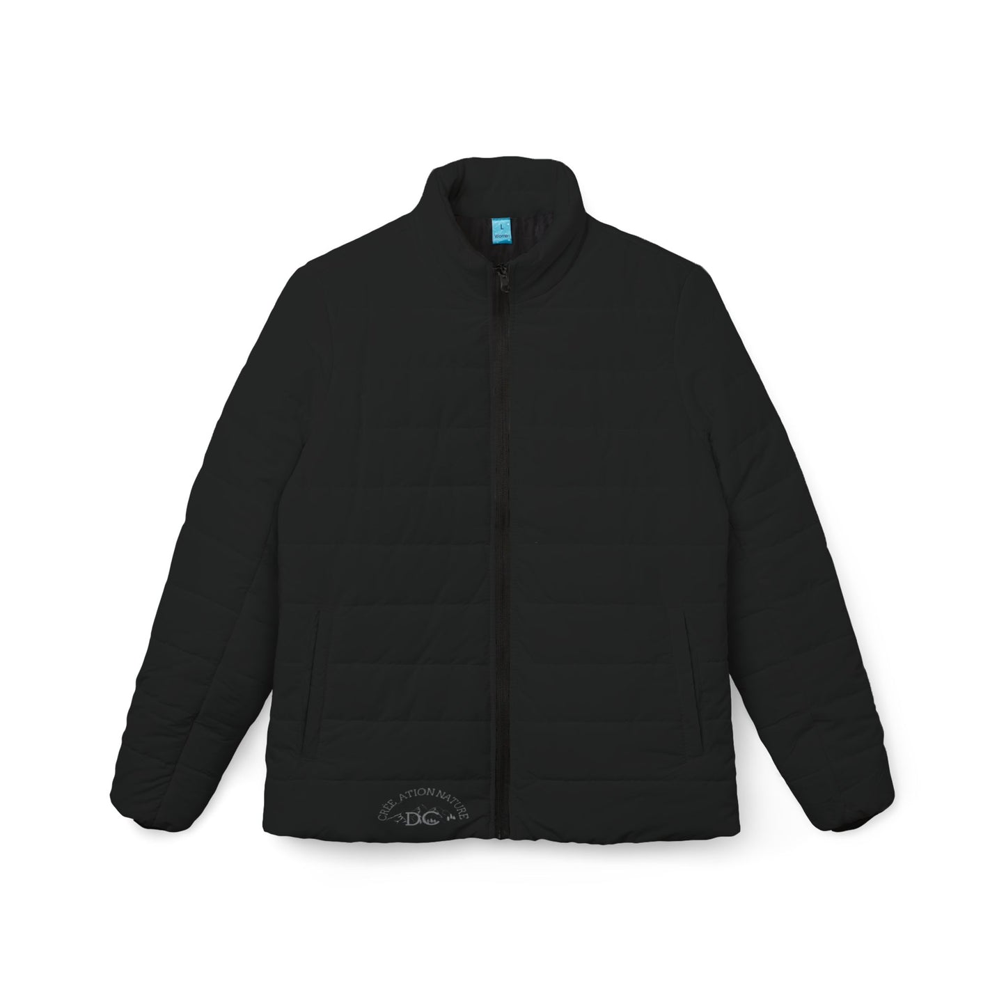 Women’s Puffer Jacket - Adventure Awaits with Inspirational Mountain Design-Crée_ation Nature DC