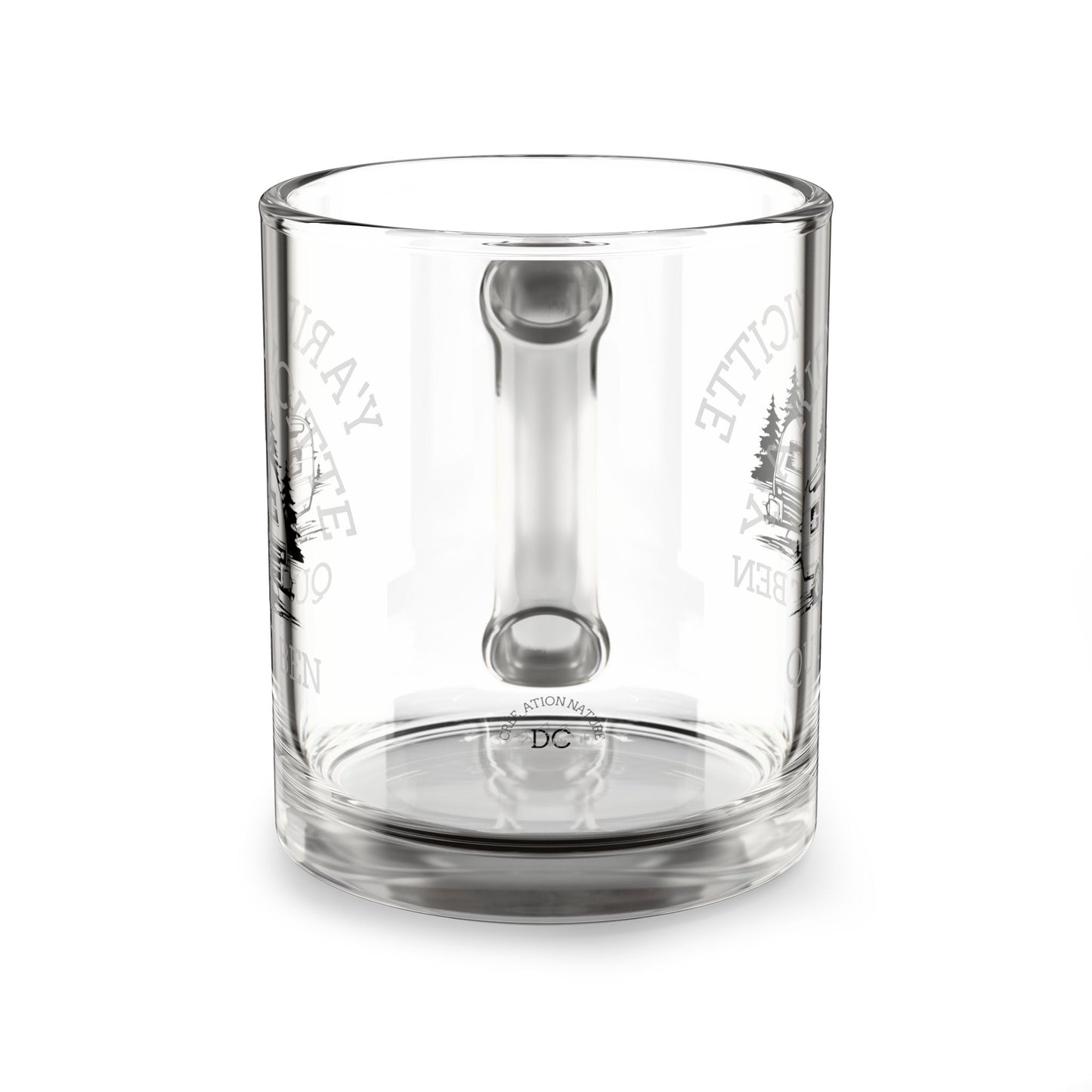 Tasse  Camping-Themed Glass Mug - 10oz Retro Camper Design for Outdoor Lovers