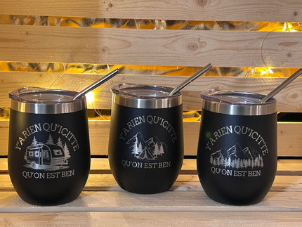 Tasse isolée gravé au laser 