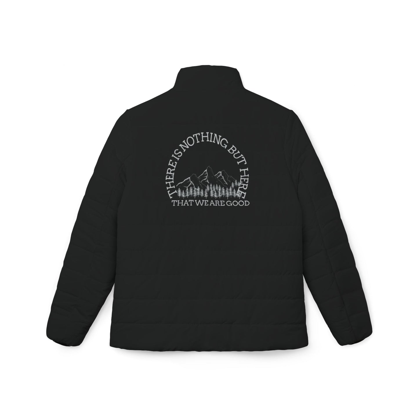 Women’s Puffer Jacket - Adventure Awaits with Inspirational Mountain Design-Crée_ation Nature DC