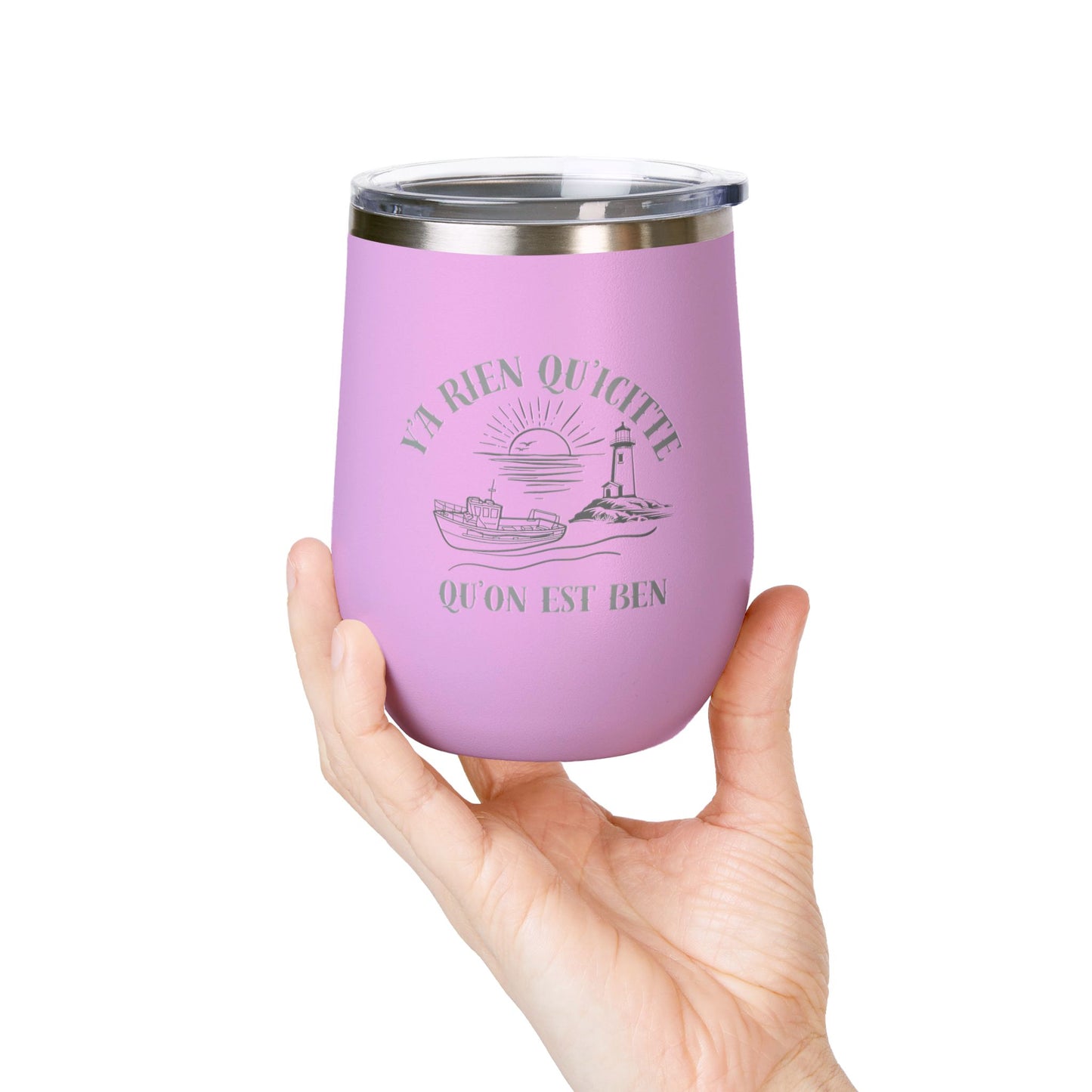 Vintage-Inspired Wine Tumbler - 12oz "Ya Rien Qu'citte" With Nautical Theme -Crée_ation Nature DC