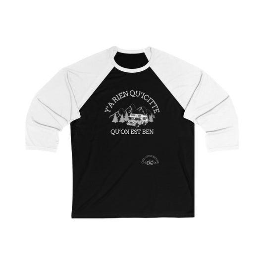 t-shirt de baseball tendance - Camp Vibes Unisex 3/4 Sleeve Baseball Tee -Crée_Ation Nature DC
