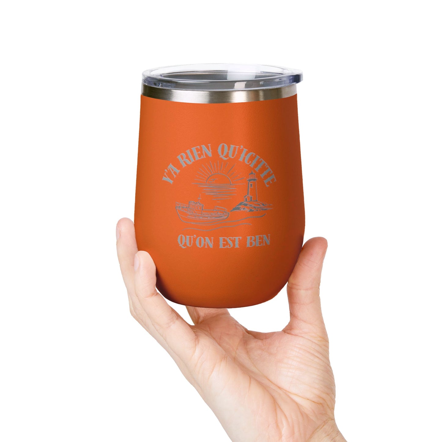 Vintage-Inspired Wine Tumbler - 12oz "Ya Rien Qu'citte" With Nautical Theme -Crée_ation Nature DC