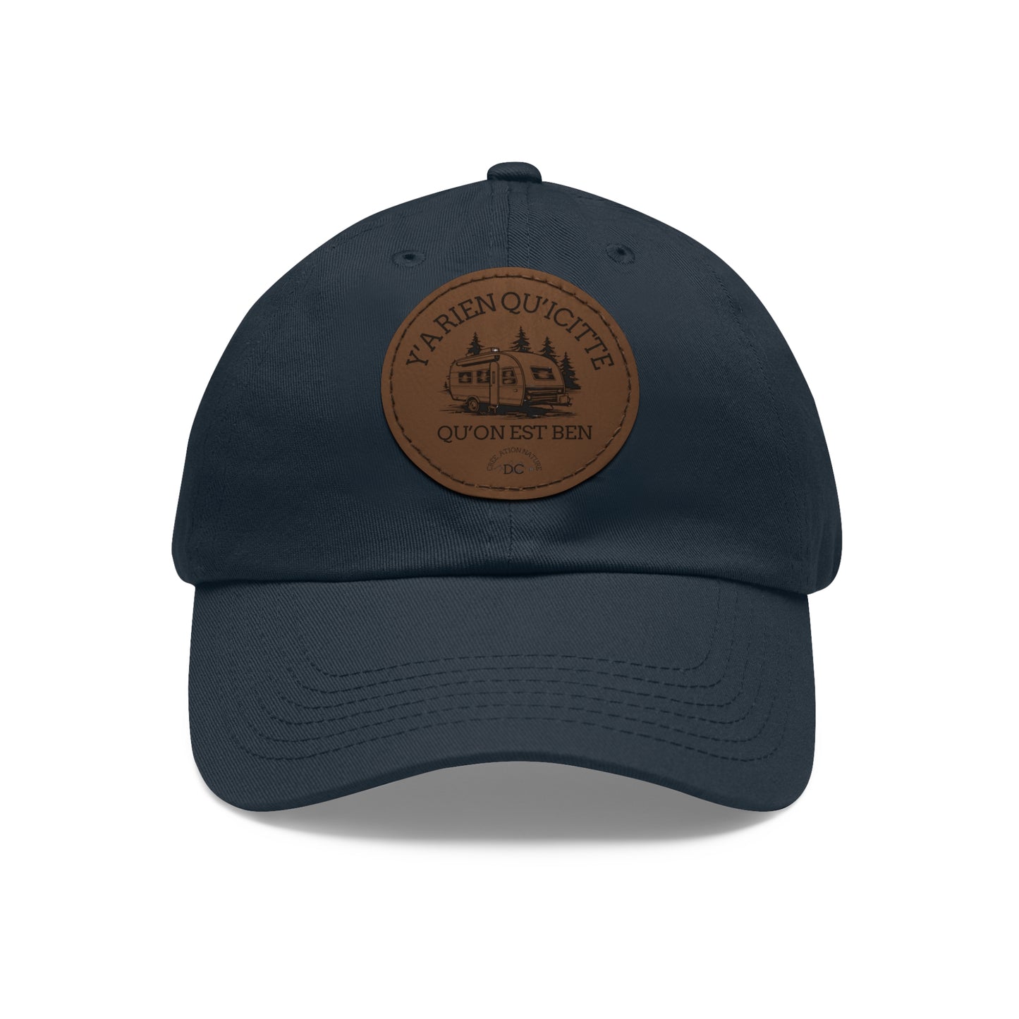 Casual Dad Hat with Leather Patch - "La Rien Qu'Quitte" - Crée_ation Nature DC