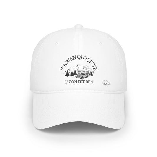 Adventure-Ready Low Profile Baseball Cap - ‘Y'a rien qu'c'tite qu'on est ben’- Crée_ation Nature DC
