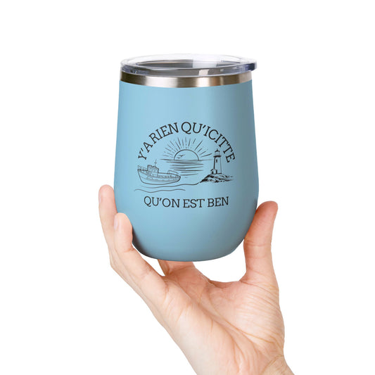 Chic Wine Tumbler - 12oz Inspirational Travel Mug with Nautical Design - Crée_ation Nature DC