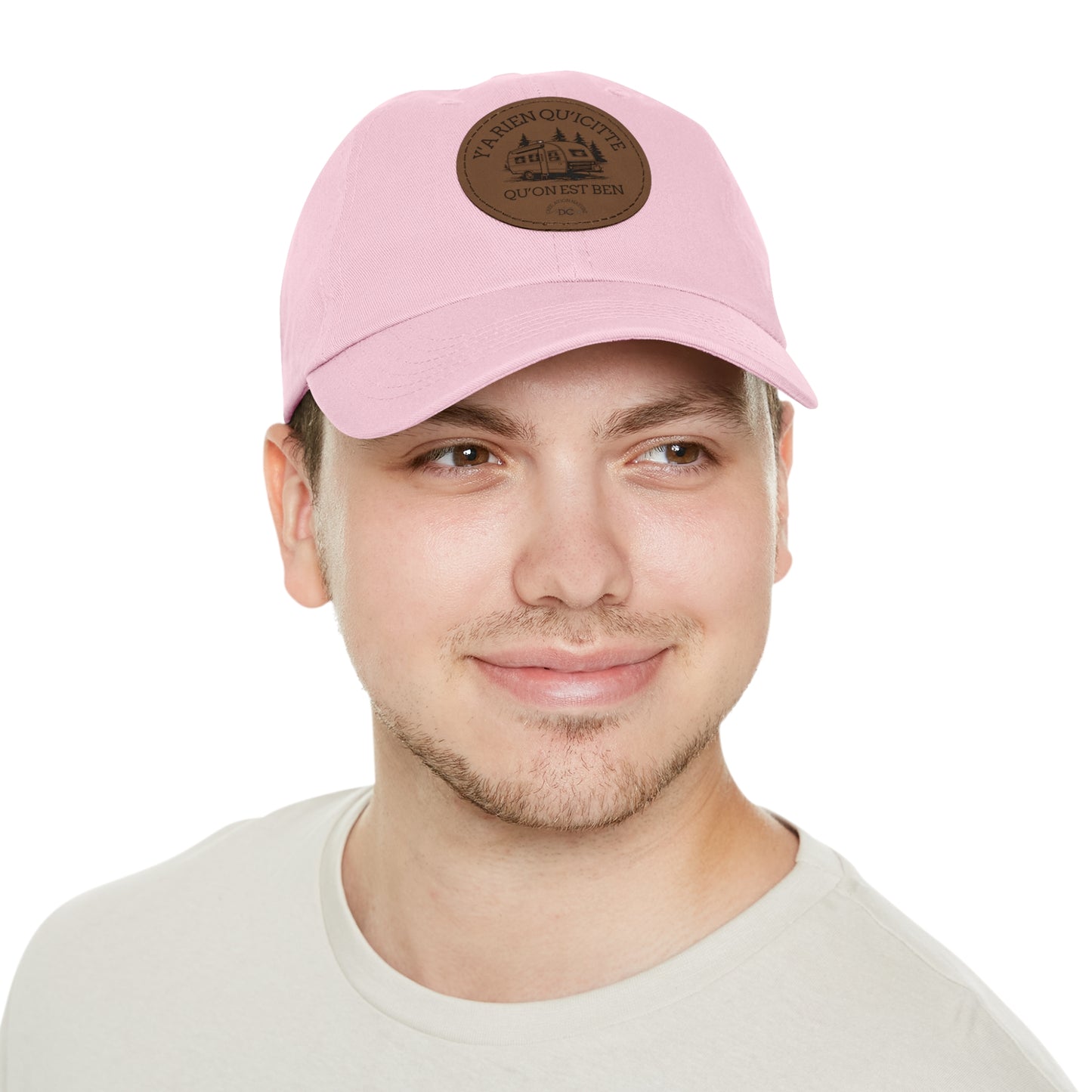 Casual Dad Hat with Leather Patch - "La Rien Qu'Quitte" - Crée_ation Nature DC