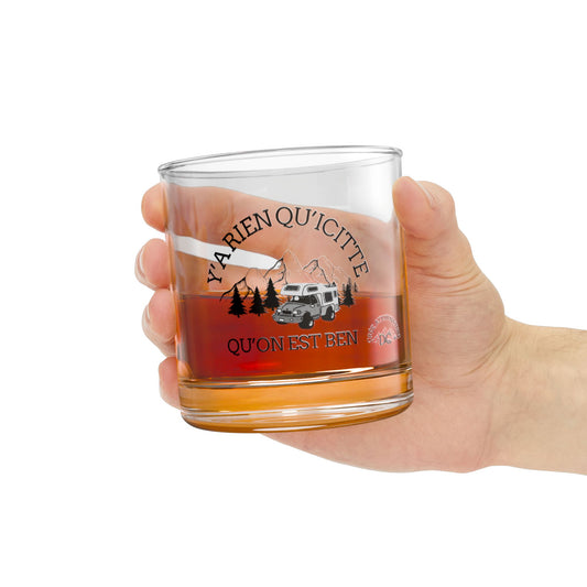 verre Rocks - Adventure Rocks Glass - 10oz with 'Y'a rien qu'icitte, qu'on est ben' Design- Crée_Ation Nature DC