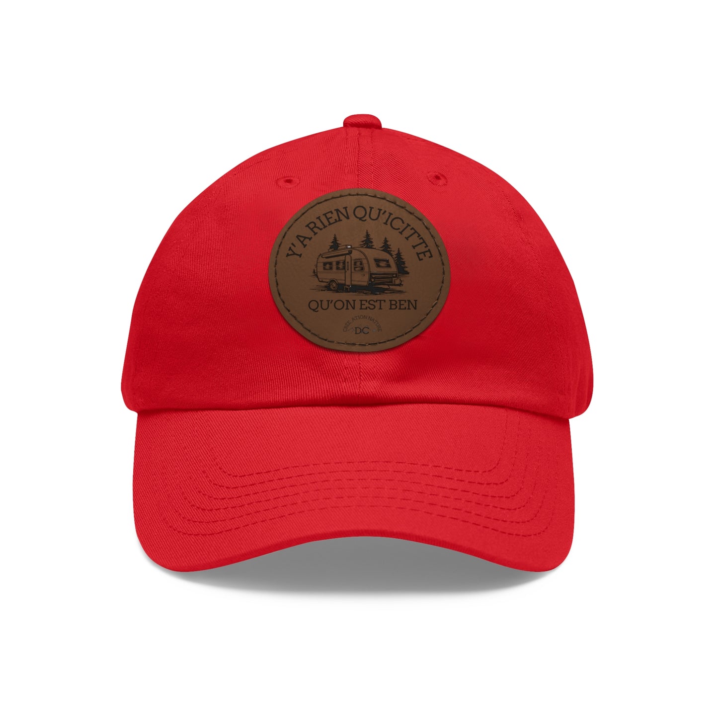 Casual Dad Hat with Leather Patch - "La Rien Qu'Quitte" - Crée_ation Nature DC