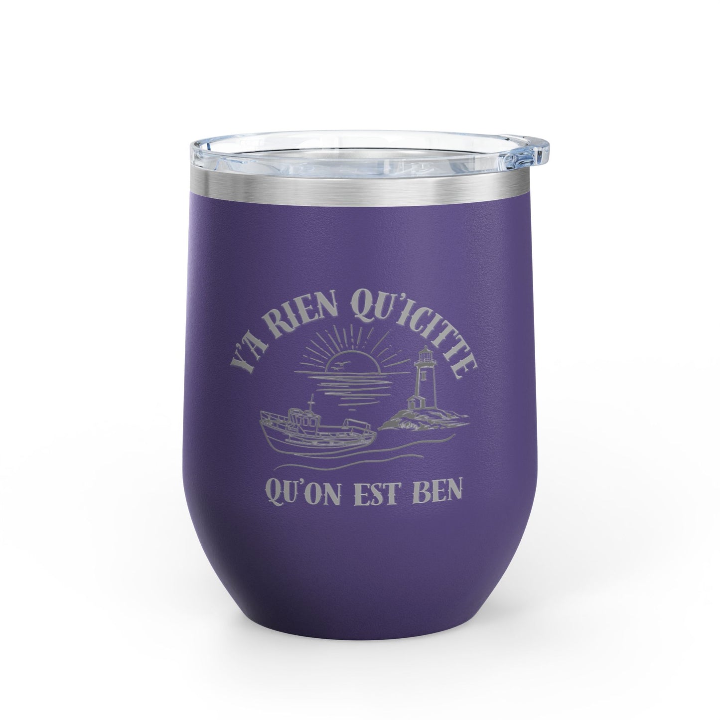 Vintage-Inspired Wine Tumbler - 12oz "Ya Rien Qu'citte" With Nautical Theme -Crée_ation Nature DC