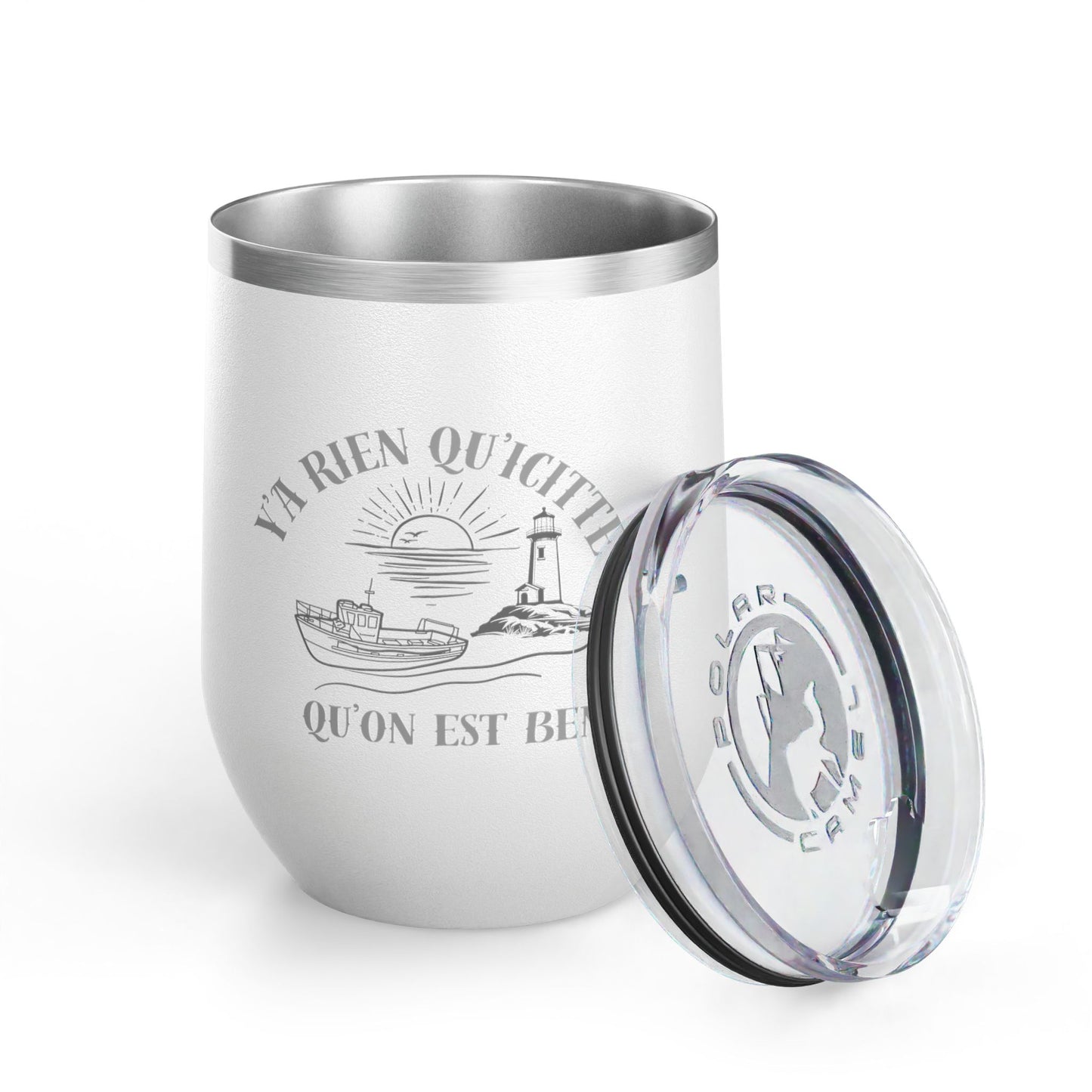 Vintage-Inspired Wine Tumbler - 12oz "Ya Rien Qu'citte" With Nautical Theme -Crée_ation Nature DC