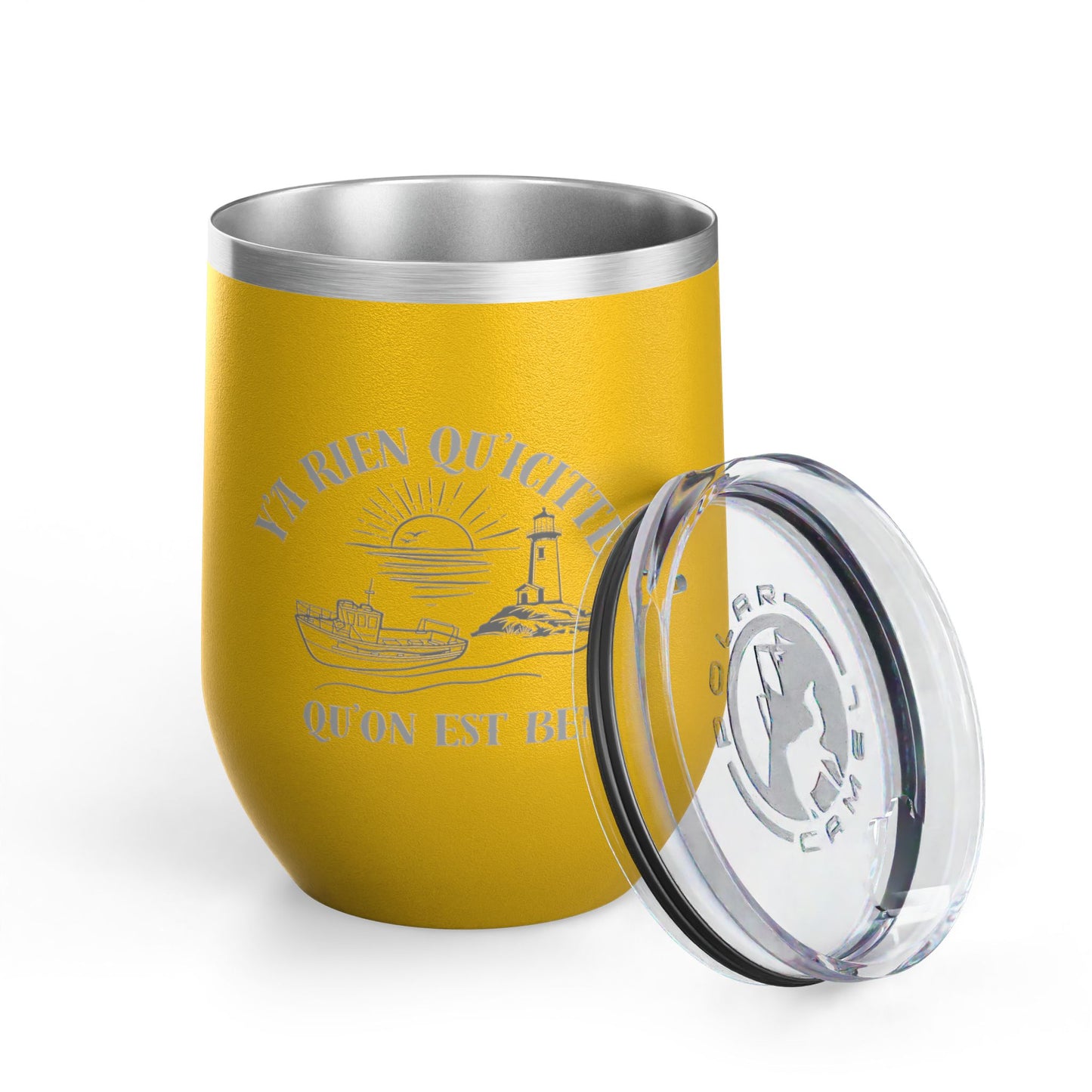 Vintage-Inspired Wine Tumbler - 12oz "Ya Rien Qu'citte" With Nautical Theme -Crée_ation Nature DC