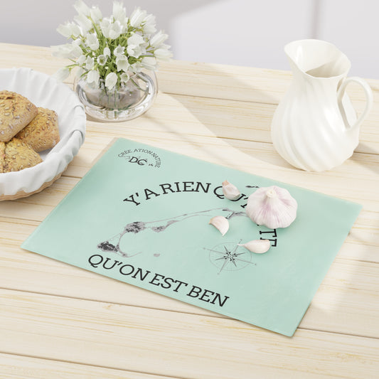 planche à découper en verre trempé-Coastal Cutting Board with Inspirational Quote -Crée_Ation Nature DC