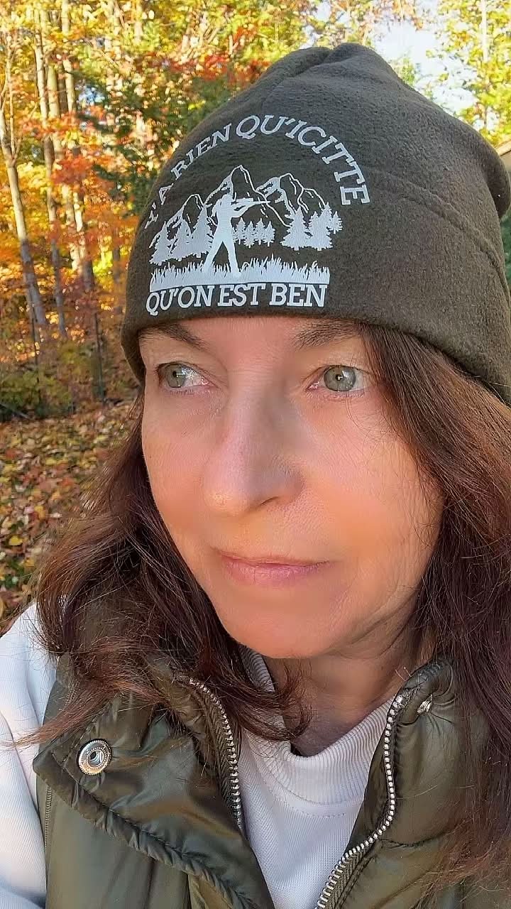 🌲 Tuque en polar vert kaki – Chasseur, Chasseuse, Montagne & Lac