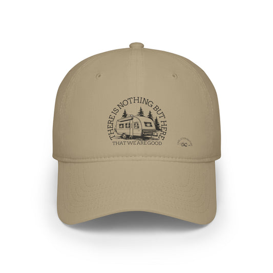 Casquette Adventure Awaits Baseball Cap - ‘There is Nothing But Here’ Red Cap for Outdoor Lovers - Crée_ation Nature DC