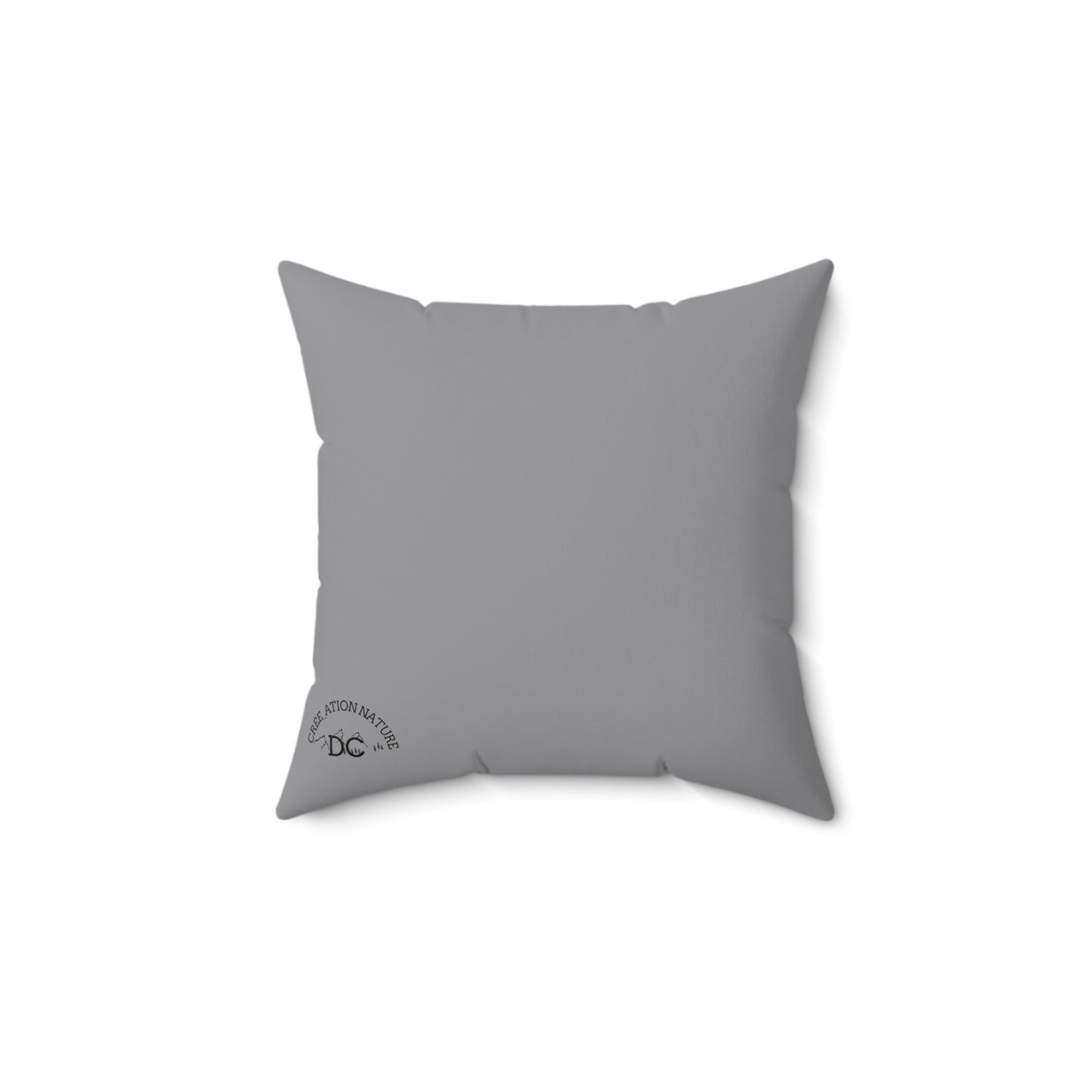 coussin décoratif-Retro Camping Square Pillow - 'Y'a Rien Qu'icitte Qu'on Est Ben'-Crée_Ation Nature DC