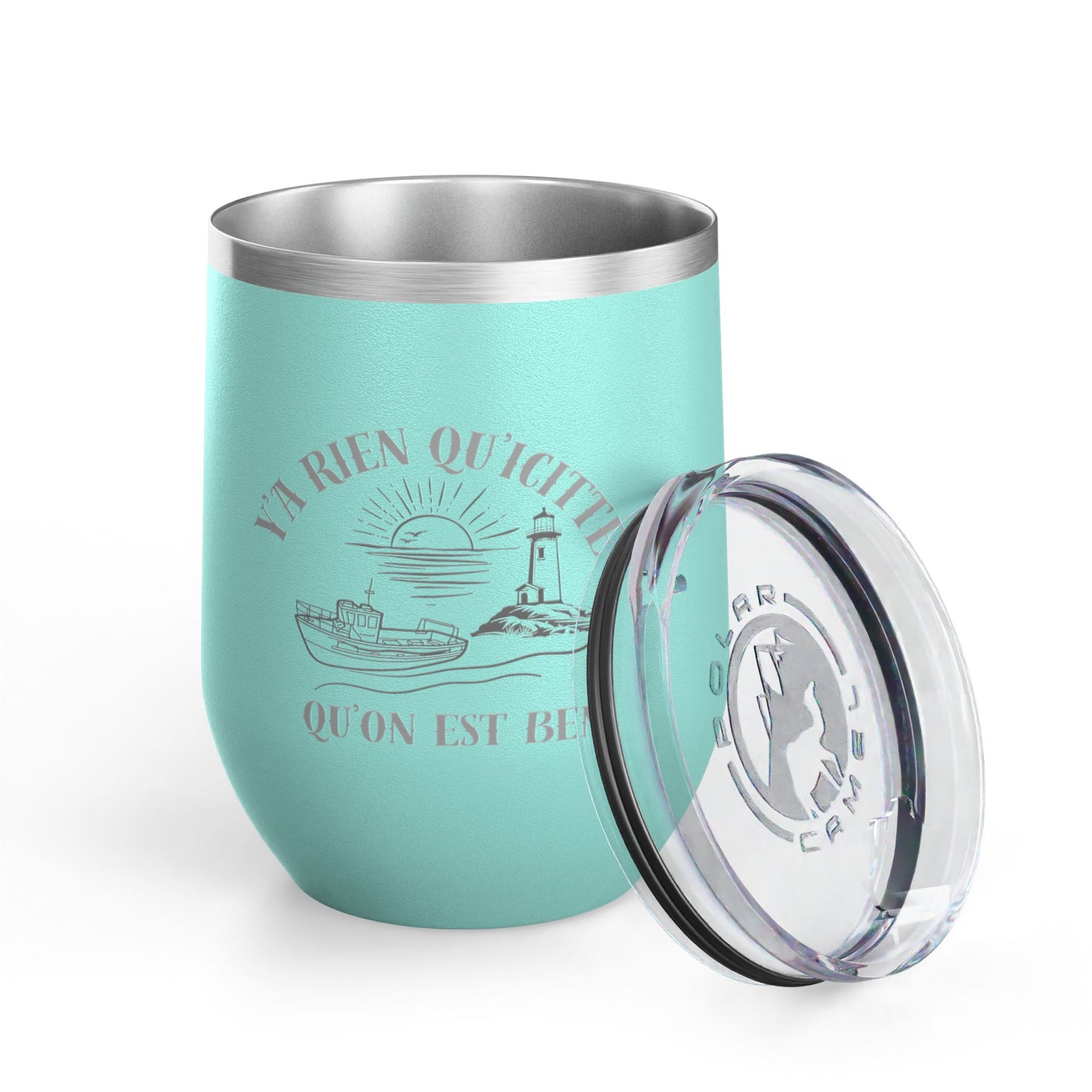 Vintage-Inspired Wine Tumbler - 12oz "Ya Rien Qu'citte" With Nautical Theme -Crée_ation Nature DC