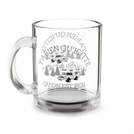 Tasse  Adventure Camp Glass Mug, 10oz - Qu'on Est Ben