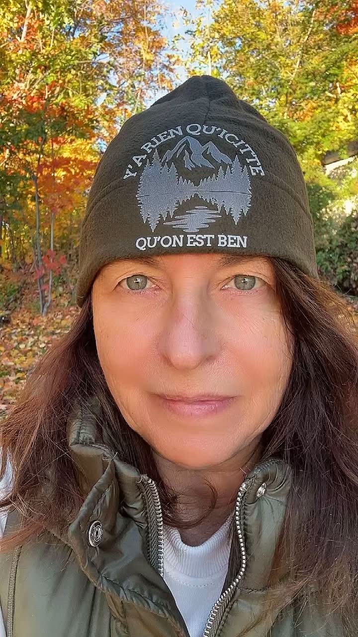 🌲 Tuque en polar vert kaki – Chasseur, Chasseuse, Montagne & Lac