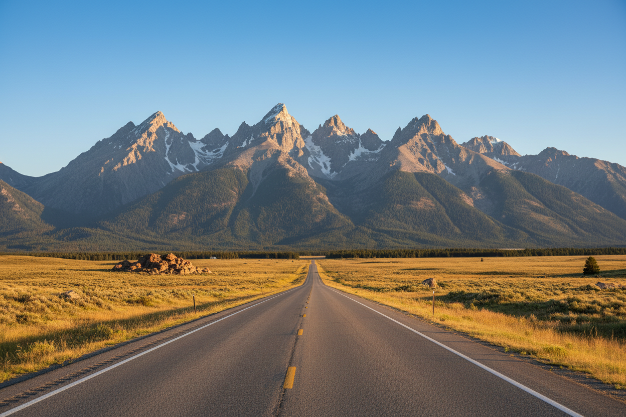 grande route et montagnes