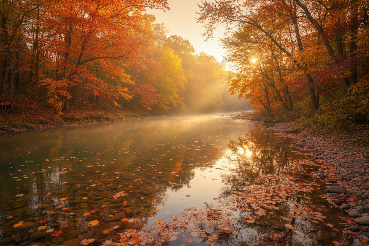 riviere nature automne